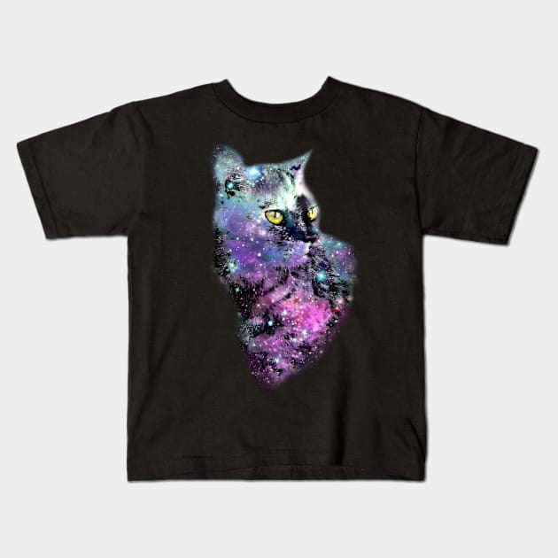 Space Cat Kids T-Shirt by mrmonsura